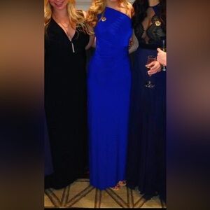 Ralph Lauren One Shoulder Blue Gown